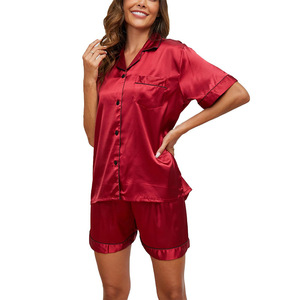 Venta caliente PlusSsize Ropa de dormir para mujer Conjunto de pijamas de satén para mujer Sexy para el hogar Ropa de dormir - Product Image 1