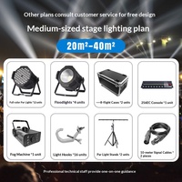 Système d'éclairage de scène LED PAR professionnel avec contrôleur DMX192, support et matériel de montage pour spectacles en intérieur et en extérieur, taille du lieu