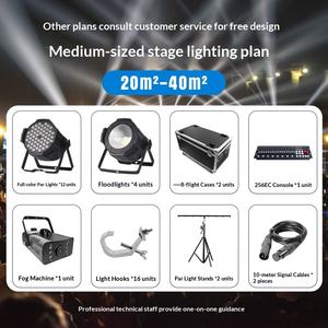 Sistema de Iluminación Profesional LED PAR para Escenarios con Controlador DMX192, Soporte y Herrajes de Montaje para Espectáculos en Interiores y Exteriores - Product Image 1