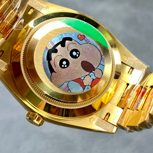 2025 nouvelle montre mécanique à double calendrier plaqué or montre mécanique classique de mouvement de haute qualité - Product Image 5