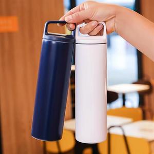 Botella de Agua Portátil de Acero Inoxidable con Asa para Ciclismo, Deportes al Aire Libre, Viajes, Taza Recta de Boca Ancha de Metal - Product Image 5