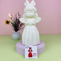 3D Ornement Blanc PVC Vinyle Figurine Fluide Art Anime Mignon Dessin Animé Ange Fille Anime Vinyle Figurine Projet pour Cadeaux DIY