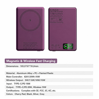 Batterie externe magnétique sans fil 10000 mAh personnalisable avec logo, affichage TFT Qi2, mince et portable
