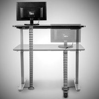 AMP Connect - Barre de gestion de câbles de bureau réglable en aluminium, forme carrée, solide, hauteur des rails latéraux 10/12/15 mm, capacité de charge personnalisée