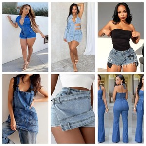 Jeans da Donna a Vita Alta Elasticizzati Modellanti, Pantaloni a Sigaretta, Jeans Aderenti, Spedizione Mista e Casuale - Product Image 1