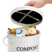 Seau de composteur de 1 gallon de comptoir de cuisine, seau de compostage de déchets alimentaires, poubelle inodore de gardien de poubelle