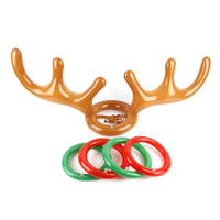 Jouet gonflable de lancer d'anneau de chapeau de bois de fête de Noël de PVC