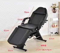 Fauteuil de massage et de beauté luxueux en PU noir et blanc, réglable, pliable, pour tatouage, coiffure, thérapie faciale et extensions de cils, économique