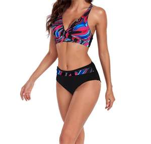 Oem Wholesale Custom 2 Piece Set Bikini <b>Beachwear</b> Heat-Transfer Printed Waterproof Quick Dry Women's <b>Swimwear</b> Spandex/Polyester - Product Image 4
