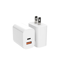 Charger perjalanan, Charger Tipe C dan USB a Charger langsung dari pabrik PD 20W Qc3.0, pengisian cepat, blok adaptor Charger untuk iphone Android