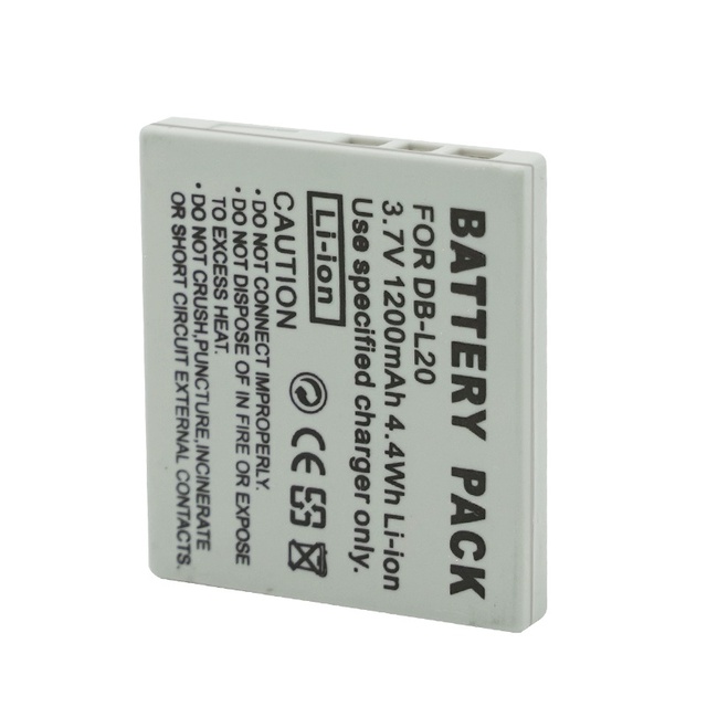 Replacement Battery DB-L20 750mAh 3.7V Li-ion for Sanyo Xacti Camcorder DMX-CG6 CG65 C6 VPC-E6 DSC-E6 CE FCC Certified