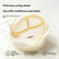 Assiette repas divisée en PPSU sans BPA avec ventouse en silicone anti-chute, personnalisable avec logo, pour bébés et enfants - Vente en gros