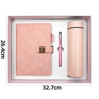 Coffret Cadeau Carnet de Notes Professionnel Format A5 en PU à Motif Floral avec Tasse Thermos et Stylo pour la Journée de la Femme