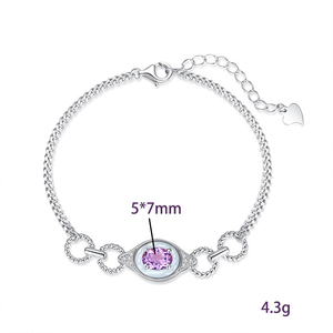 9 Bracelets délicats ovales en nacre et cristal, avec chaîne en pierre naturelle et argent sterling 925 – Bijoux cadeau idéal pour les fêtes - Product Image 6