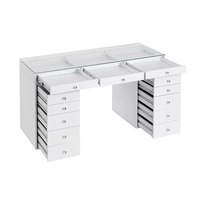 Table de toilette moderne de style luxueux avec plateau en verre transparent, sans miroir