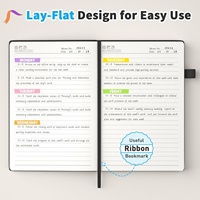 Cuaderno de Notas con Forro Oucaru, Paquete de 4, 180 Páginas, A5, Papel Grueso de 100 GSM, Diario Pequeño para Mujeres, Hombres, Trabajo, Negocios, Escuela