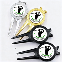 SY Wholesale Outil de réparation de divots de golf en alliage de zinc durable de haute qualité avec fourche à clip et marqueur de balle de golf personnalisé