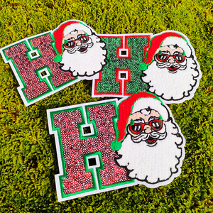 Toppe Ricamate con Paillettes Personalizzate con Logo Natalizio Ho Ho Ho Santa Holly Jolly Santa <span class=keywords><strong>Baby</strong></span> <span class=keywords><strong>Oh</strong></span> Snap Gingerbread per Abbigliamento - Product Image 3