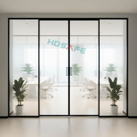 HDSAFE Quincaillerie pour porte coulissante en verre, installation facile, design minimaliste, surface finie, fonctionnement léger par poussée-tirage, pour usage intérieur
