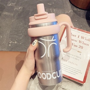 Ice King Double <b>Drink</b> <b>Cup</b> Belly <b>Cup</b> Stainless Steel Tumbler With Straw Travel Use - Product Image 2