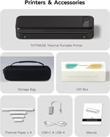Portable sans fil pour imprimante thermique Bluetooth petit Mobile 1SET :WITH1Case 4 rouleaux de papier thermique Kit 8.5 \ "X 11 \" US Letter A4