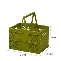 Panier de rangement en plastique polyvalent Durable, panier de rangement pliable, panier à provisions Portable avec poignée