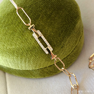 Gelang Kaki Emas Kuning <span class=keywords><strong>18k</strong></span> Berlian Model Tennis Chain Potongan Bulat Tipis Cuban Chunky Custom Trendy Dapat Digadaikan Bentuk Tidak Beraturan - Product Image 6