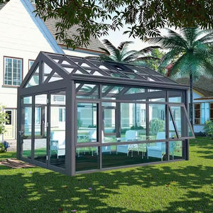 맞춤형 현대 알루미늄 합금 썬룸 방음 차양 유리 삼각형 캠핑용 홈-국경 간 창고 홀 - Product Image 3