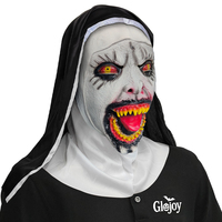 Masque effrayant en latex, cagoule de nonne sanglante, accessoires d'horreur pour fête costumée d'Halloween, effets de saut d'effroi pour adulte, personnalisable