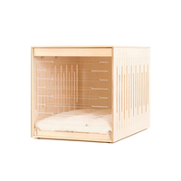 Maison pour chien et chat de luxe OEM, petite, moyenne, grande, en bois, pour intérieur, niche pour chien et chat, villa avec porte en acrylique