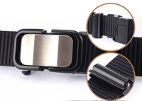 Ceinture à cliquet pour homme de haute qualité, ceinture en nylon de 1,5 pouce pour homme avec boucle coulissante automatique, ceinture en toile de nylon sans dents
