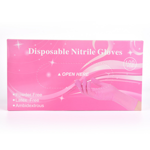 Guantes de Nitrilo Desechables Profesionales Color Rosa, Paquete de 100 Unidades, Impermeables, Antideslizantes, de Grado Alimenticio, para Salón de Uñas, Belleza, Manipulación de Alimentos y Uso Doméstico - Product Image 4