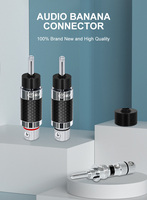 Connecteur de câble audio RCA RASANTEK Facrtoy RCA à fiche banane, noir/argent, laiton plaqué or rhodié, insert en fibre de carbone, 6,0-7,0 mm