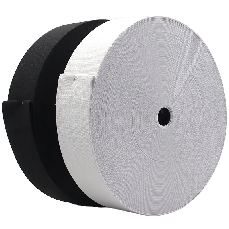 Factory Direct Commercial High Elasticity Elastic Band Strap Webbing Knitted Custom Elastic Tape For Bags Clothing