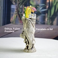 Tasse Tiki en céramique de style moderne Tasse en verre à cocktail Tiki de style hawaïen pour personnalisation de fête