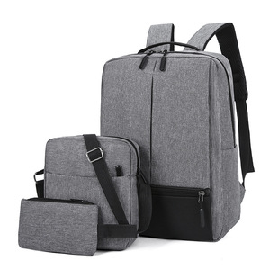 Cross-border Men's <b>Backpack</b> USB Charging Large Capacity Oxford Cloth Casual Business <b>Simple</b> Computer Three-piece <b>Backpack</b> - Product Image 5