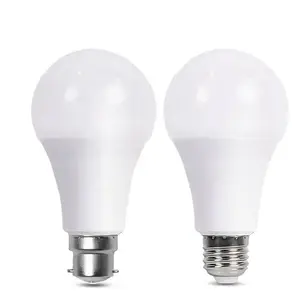 LED plástico revestido de alumínio A60 bulbo E27 doméstico alto brilho proteção ocular de poupança de energia B22 bulbo