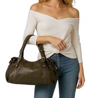 Sac fourre-tout rétro vintage pour femme, style européen et américain, en PU plissé, avec fermeture éclair, grande capacité, pour automne-hiver
