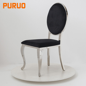 Chaises de <span class=keywords><strong>salle</strong></span> à manger économiques et élégantes Puruo Silver en acier inoxydable pour les fêtes, les mariages et les hôtels - Product Image 1