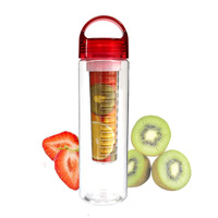 Bouteille d'eau en plastique sans BPA avec infuseur à fruits et logo personnalisé, 700 ml, pour le camping
