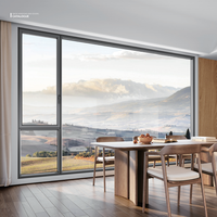 Ventanas Abatibles de Estilo Americano para Casa Moderna Tipo Villa, de Doble Acristalamiento, de Aleación de Aluminio, con Ventanas Fijas Grandes