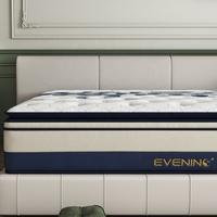 Matelas à ressorts ensachés OEM avec tissu jacquard tricoté, mousse haute densité, bordure en mousse ultra silencieuse