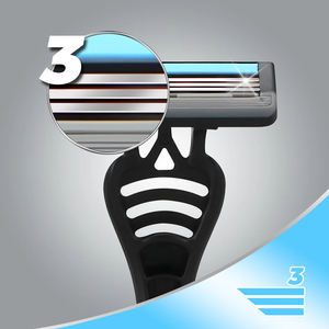 <span class=keywords><strong>Rasoio</strong></span> <span class=keywords><strong>da</strong></span> <span class=keywords><strong>Uomo</strong></span> 03DS Premium a 3 Lame con Rivestimento in Platino, Lame Sostituibili, Tecnologia di Piegatura delle Punte a Livello Nano per una Rasatura Liscia - Product Image 5