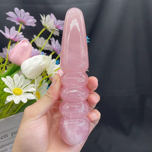 クリスタルヒーリングマッサージワンドローズクォーツディルドペニス大人の大人のおもちゃローズクォーツヨニワンドギフト用 - Product Image 2