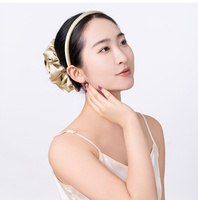 Harga Grosir MOQ Rendah 10 Aisiyu Gaya Eropa-Amerika Multi Warna 100% Sutra Mulberry Jepit Rambut Bando Aksesoris Rambut 1cm