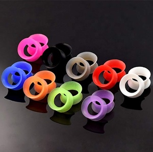 Kit de bouchons d'oreilles en Silicone pour femmes, boucles auriculaires élastiques et colorées à Double évasées, étirement des oreilles - Product Image 5