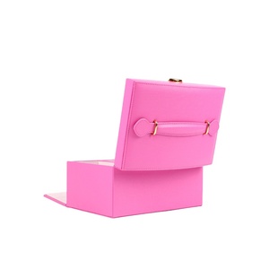 Luxury Travel Jewelry Case Free Proofing Custom Luxury Travel Pu Leather Jewelry Gift Display Packaging Box Storage Case With Mirror For Necklace Bracelet