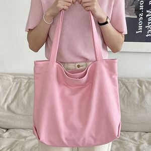 <b>Pink</b> Canvas Tote Bag for Women Large Capacity Shoulder Crossbody Handbag - Product Image 2