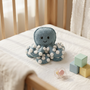 Mini pulpo de fieltro de lana, hecho a mano, animal del mundo marino para decoración del hogar, comercio justo y artesanal. - Product Image 6