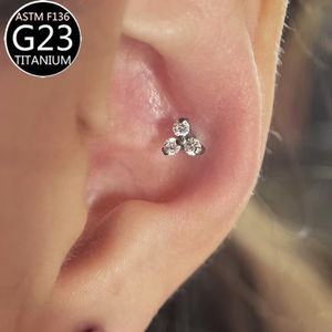 <span class=keywords><strong>Piercing</strong></span> d'oreille en titane G23 à trois griffes avec zircon, différentes tailles, spirale, simple et <span class=keywords><strong>brillant</strong></span>, pour lèvre, <span class=keywords><strong>nez</strong></span>, pour filles - Product Image 4
